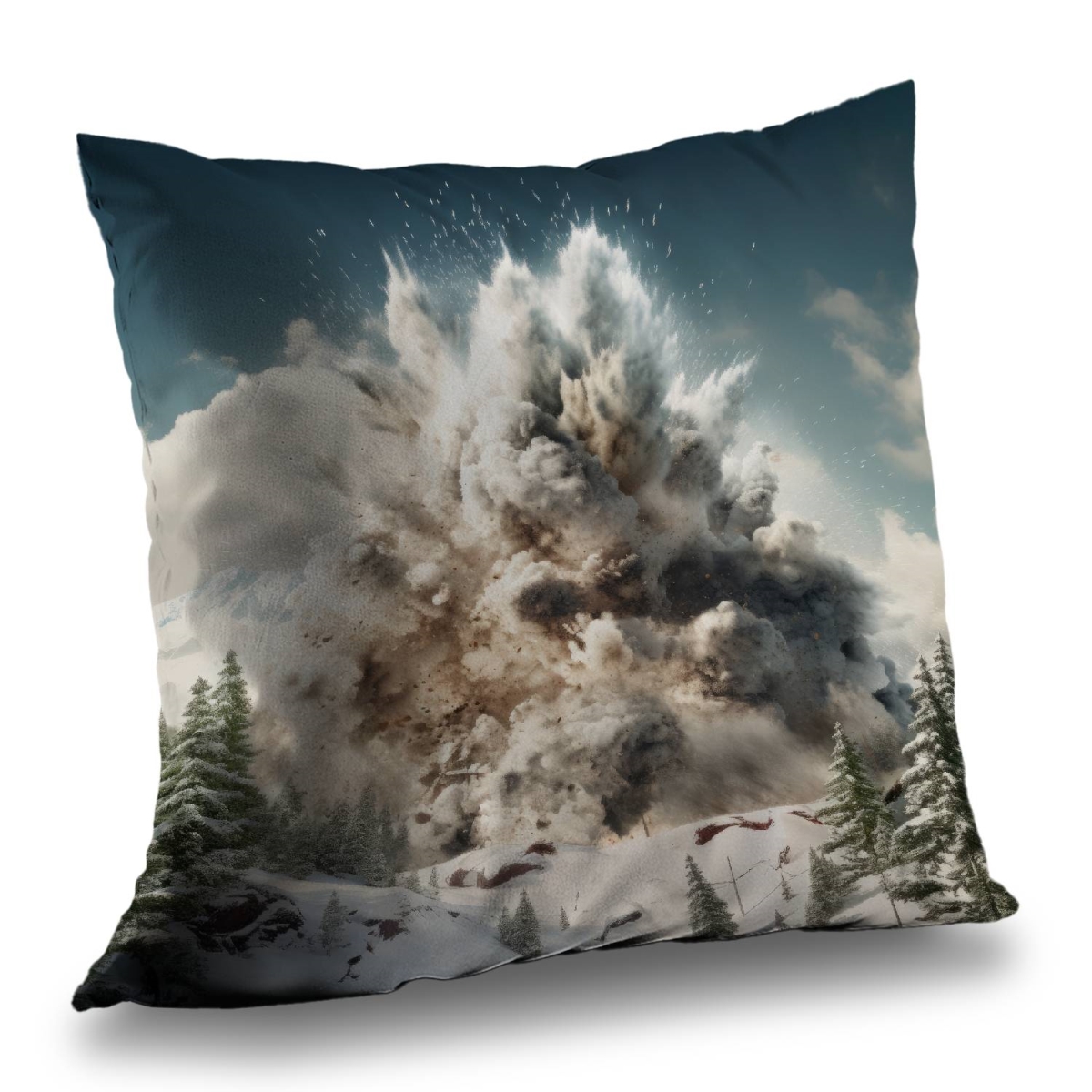 Concius Sales C1PT181849ESY9 18 x 18 in. Ruined Excursion Poly Twill Throw Pillow - Home Decor Accent - Insert Included
