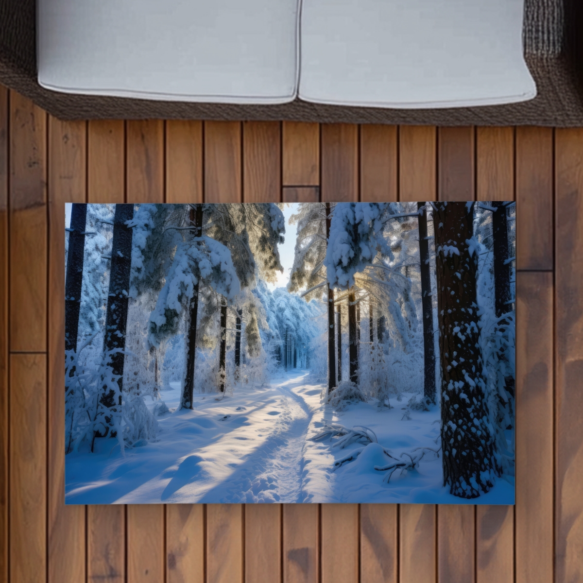 C1ROAR23DMMWDD 2 x 3 ft. Snowy Path Brown Outdoor Rectangle Area Rug - Home Decor Essential