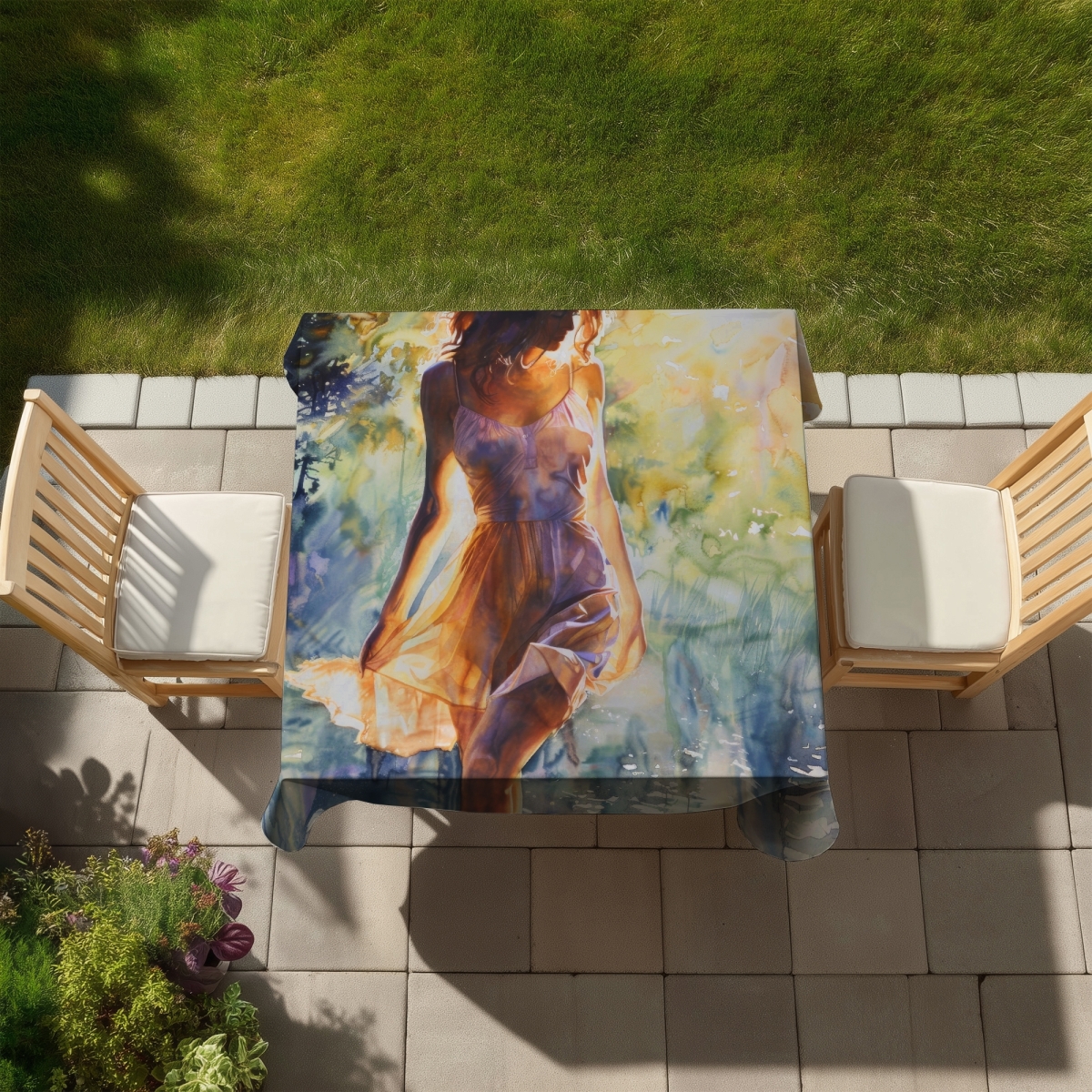 Picture of MWW C1TC5858P0IU0V 58 x 58 in. Out of the Water Orange Indoor & Outdoor Tablecloth - Home Decor