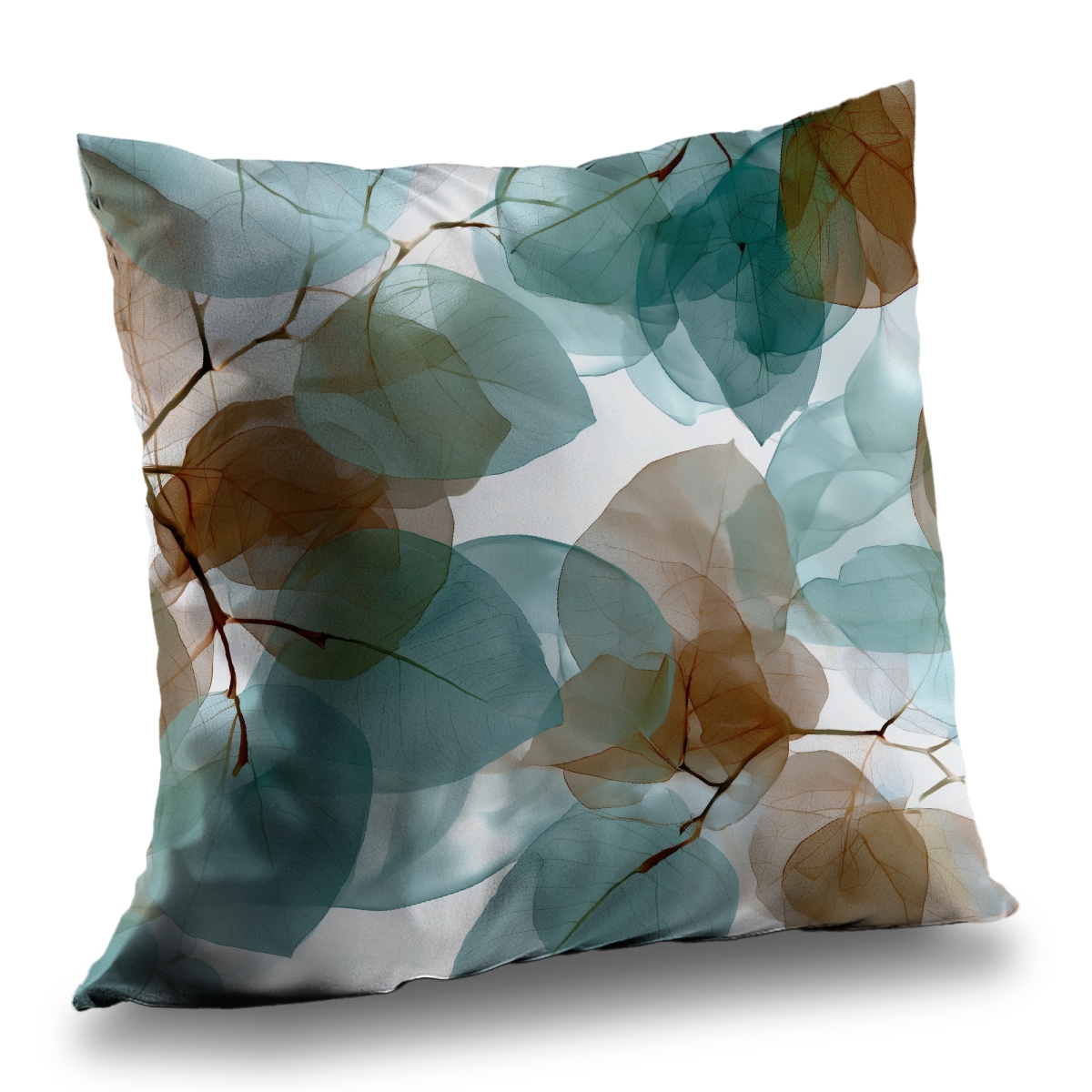 Concius Sales C1PT26264WSM9B 26 x 26 in. Translucent Leaves Poly Twill Throw Pillow - Home Decor - Insert Included