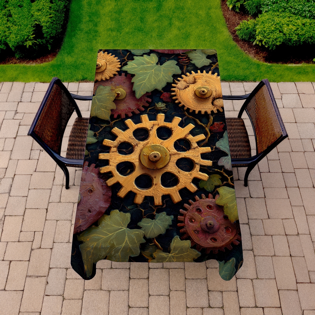 Picture of MWW C1TCLRGEK2S070 58 x 102 in. Nature Punk Gold Tablecloth for Stylish Indoor & Outdoor Decor