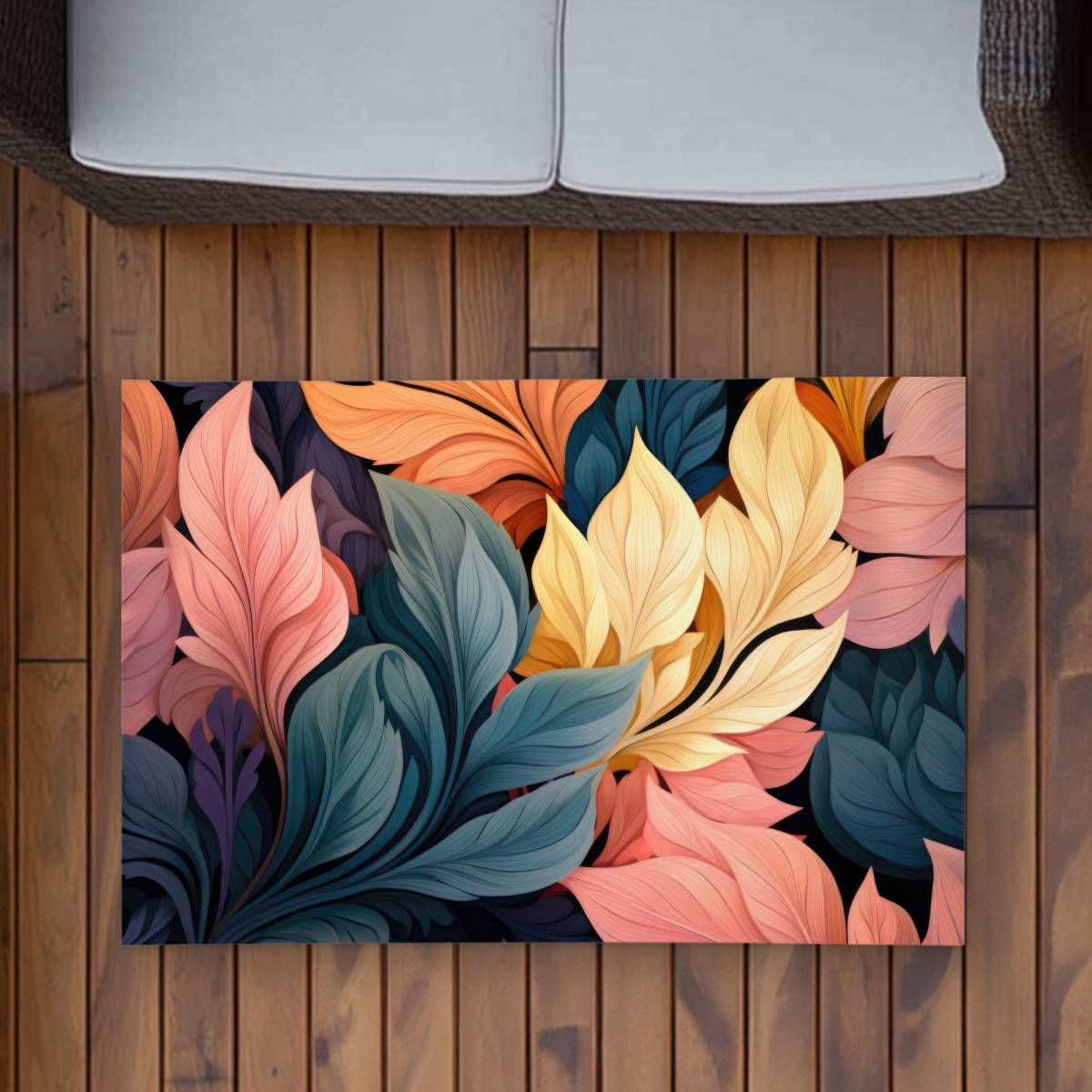 C1ROAR2357SF8D 2 x 3 ft. Pastel Bloom Coral Outdoor Rectangle Area Rug - Home Decor Accent