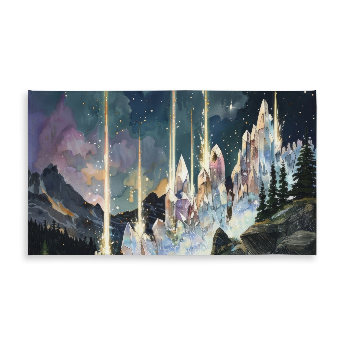 Picture of MWW C1TCLRGESETZ1I 58 x 102 in. Magical Beams Purple Indoor & Outdoor Tablecloth for Home Decor