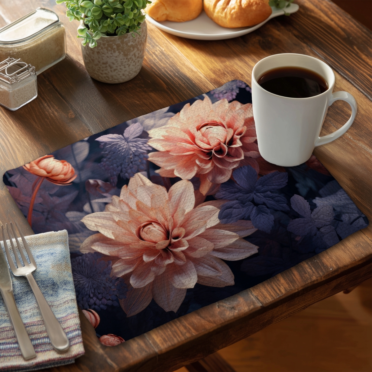 Picture of MWW CBPM14189IAX15 14 x 18 in. Pink & Purple Gray Braided Polyester Placemat - Home Decor