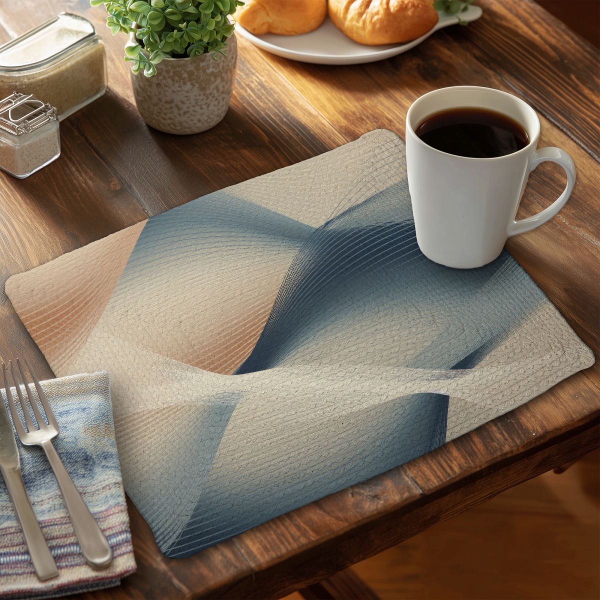 Picture of MWW CBPM1418G5UK7H 14 x 18 in. Heavenly Threads Beige Braided Polyester Placemat for Decor