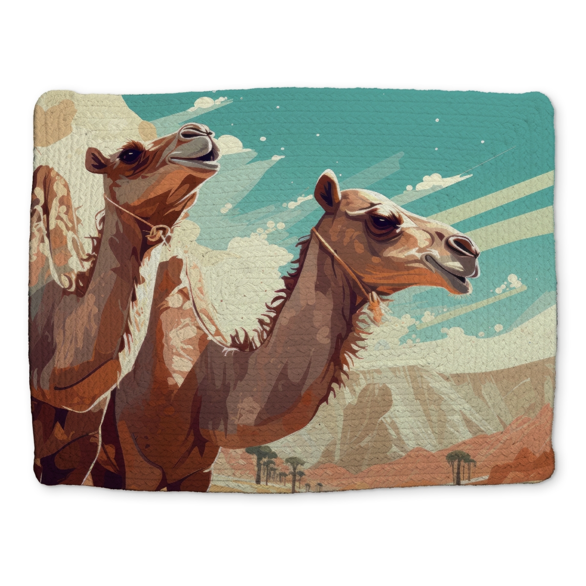 Picture of MWW CBPM1418GTCFEV 14 x 18 in. Two Camels Beige Braided Polyester Placemat - Home Decor