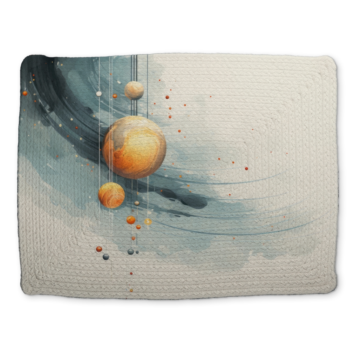 Picture of MWW CBPM1418IVV38I 14 x 18 in. Hanging Planets Orange Braided Polyester Placemat - Home Decor