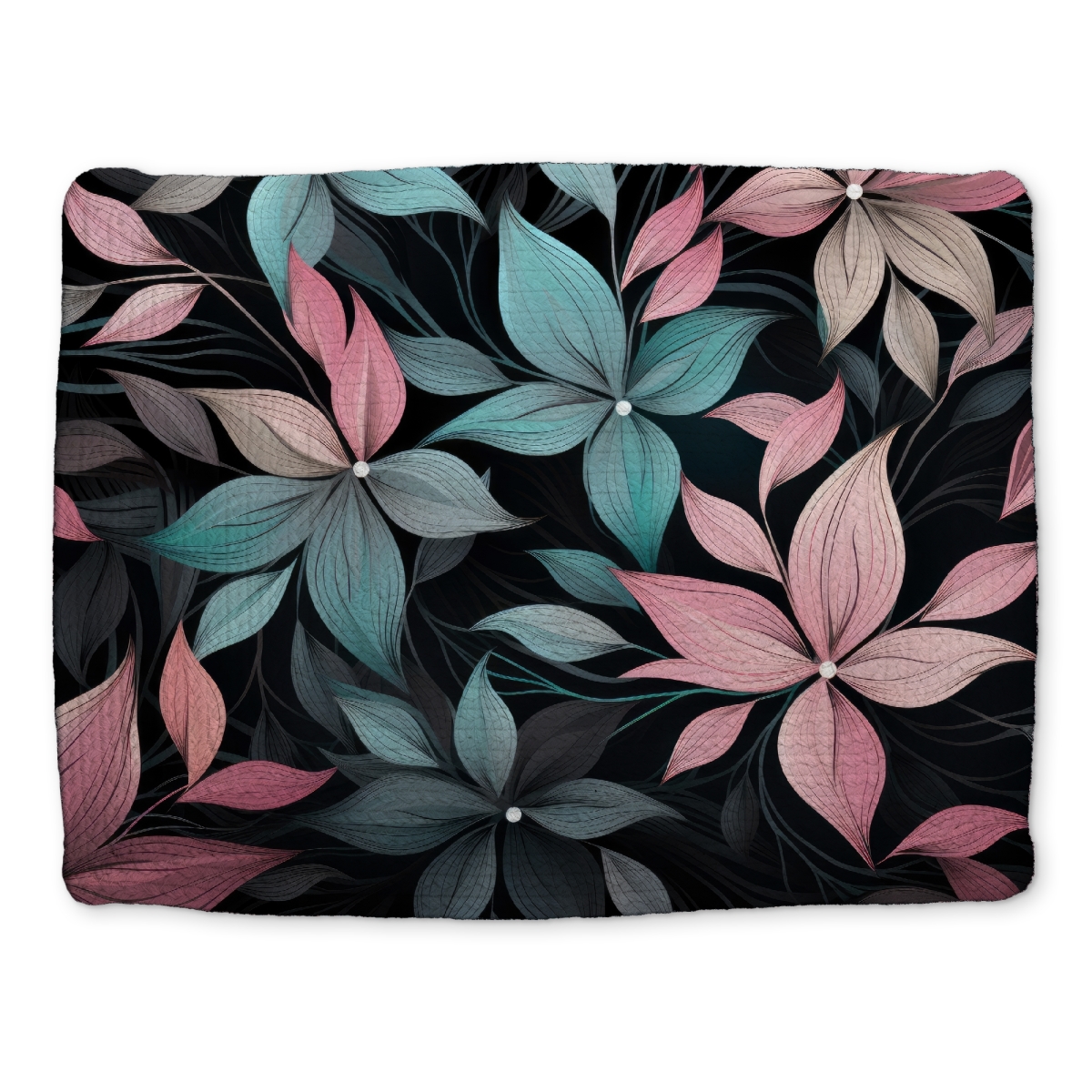 Picture of MWW CBPM1418MJFGFK 14 x 18 in. Desaturated Flowers Turquoise Braided Polyester Placemat - Home Decor