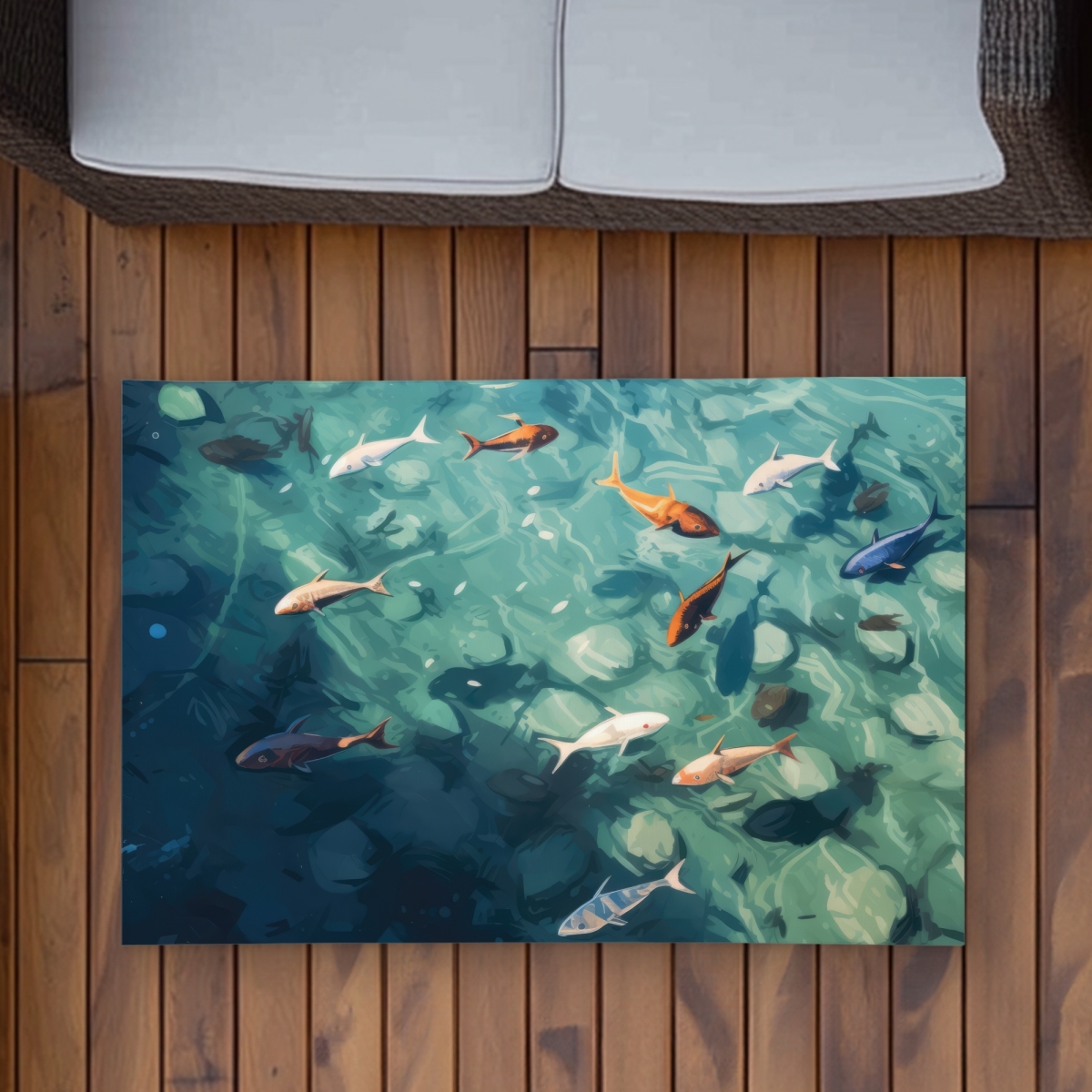 C1ROAR23KUSO10 2 x 3 ft. Caustic Fish Orange Outdoor Rectangle Area Rug - Home Decor Essential