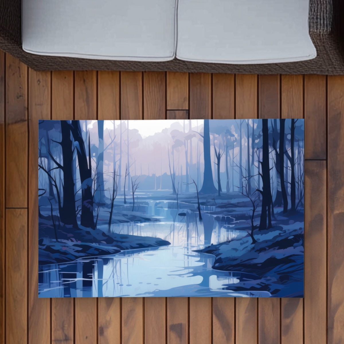 C1ROAR23U6B5R6 2 x 3 ft. Cold & Muddy Blue Outdoor Rectangle Area Rug for Home Decor