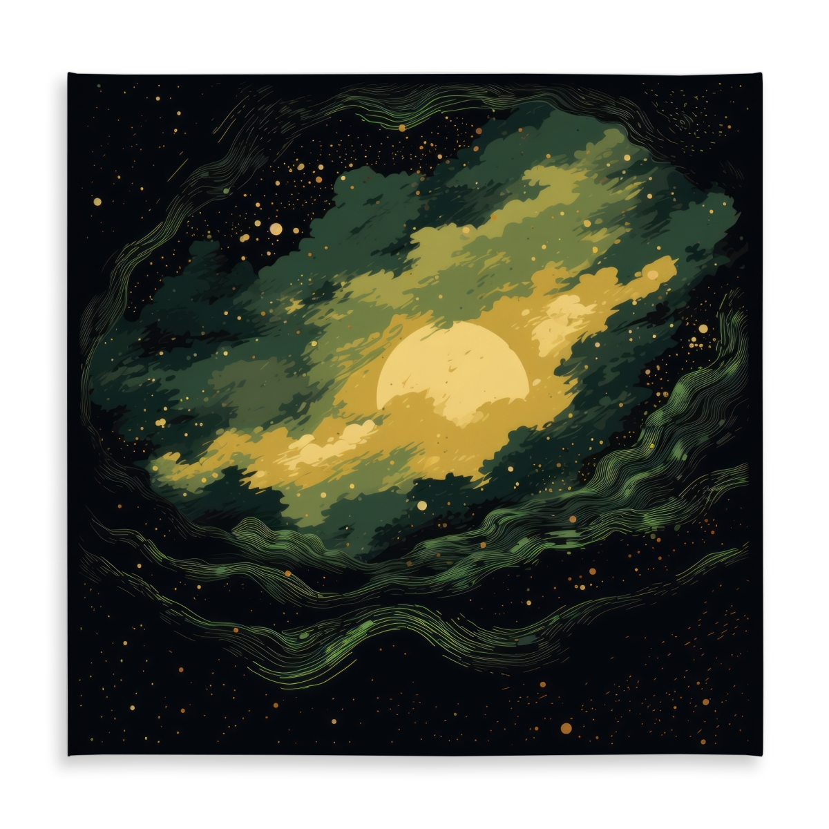 Picture of MWW C1TC5858O1LZ2M 58 x 58 in. Cloudy Star Yellow Indoor & Outdoor Tablecloth for Home Decor