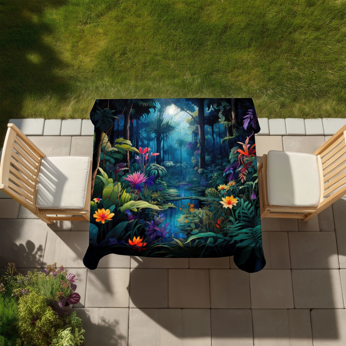 Picture of MWW C1TC5858SS9M46 58 x 58 in. The Beauty of Nature - Green Indoor & Outdoor Tablecloth - Home Decor