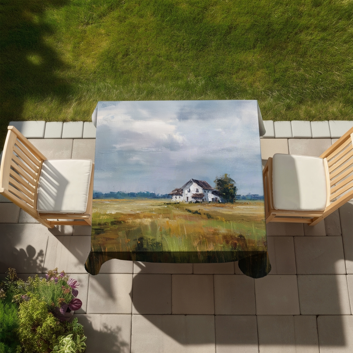 Picture of MWW C1TC5858XQEEQM 58 x 58 in. Marsh Yellow Indoor & Outdoor Tablecloth for Home Decor