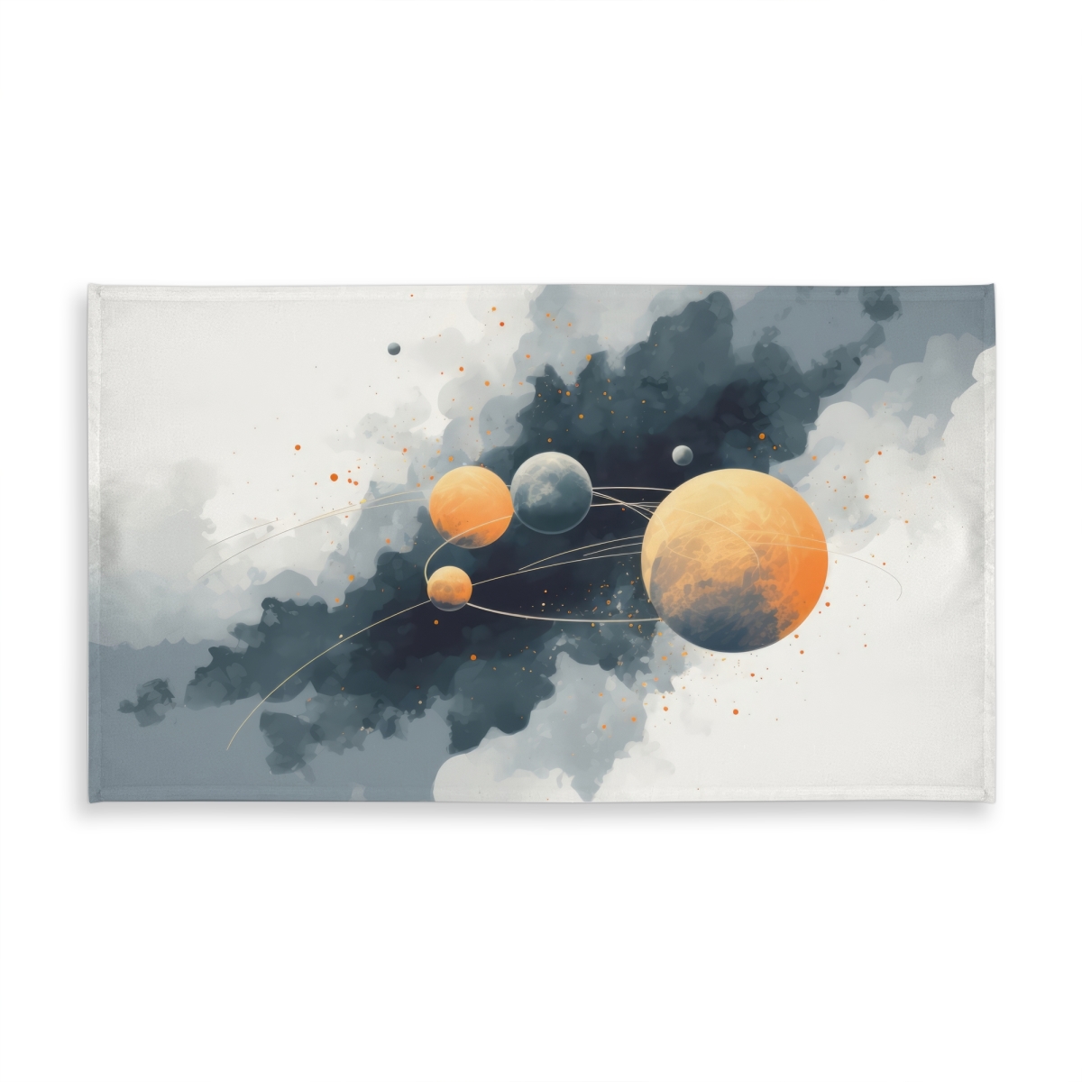 Picture of MWW C1TCLRGE11AQSQ 58 x 102 in. Circle of Planets Tablecloth - White Indoor & Outdoor Decor