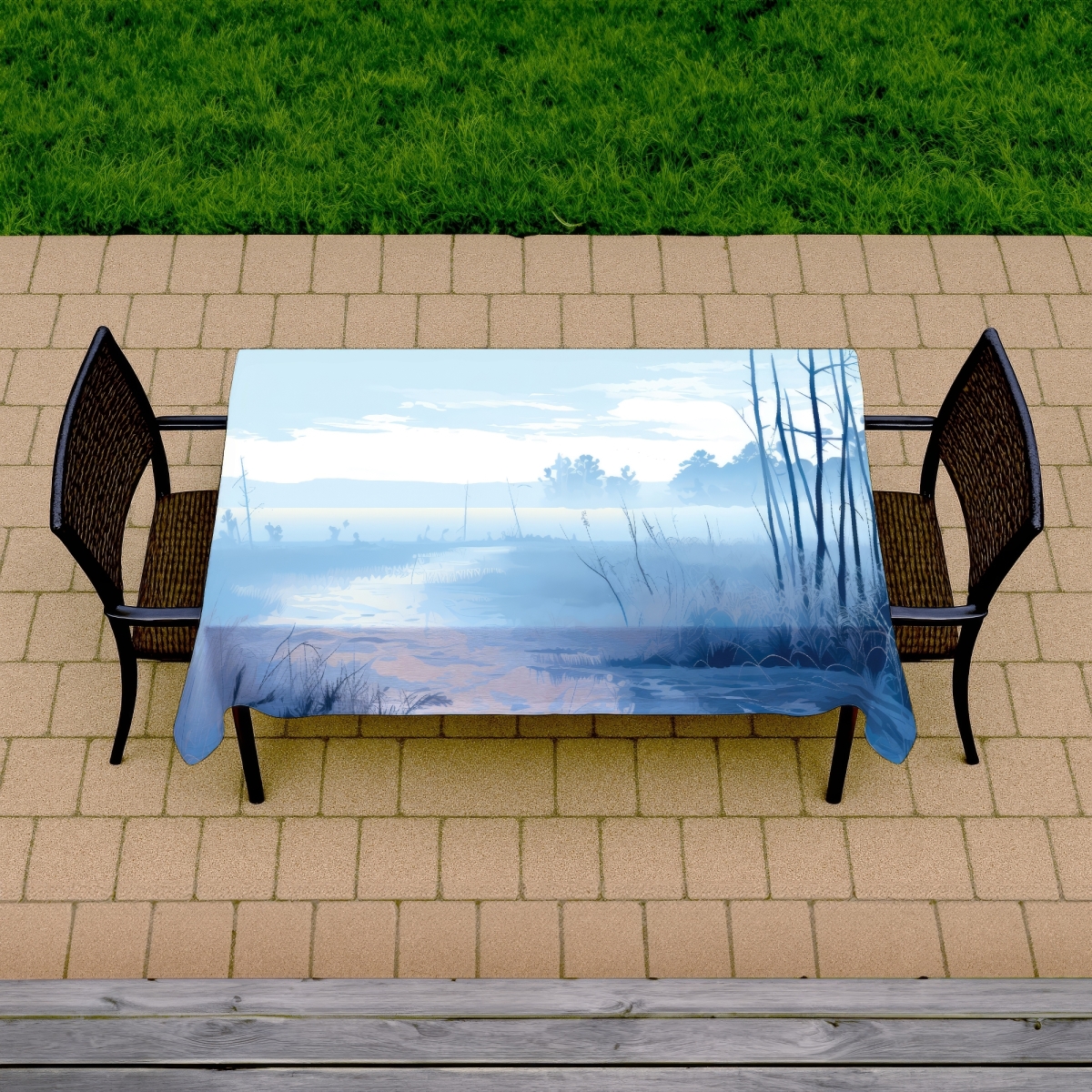 Picture of MWW C1TCLRGEHMBH6U 58 x 102 in. Cold Swamp Gray Indoor & Outdoor Tablecloth for Home Decor