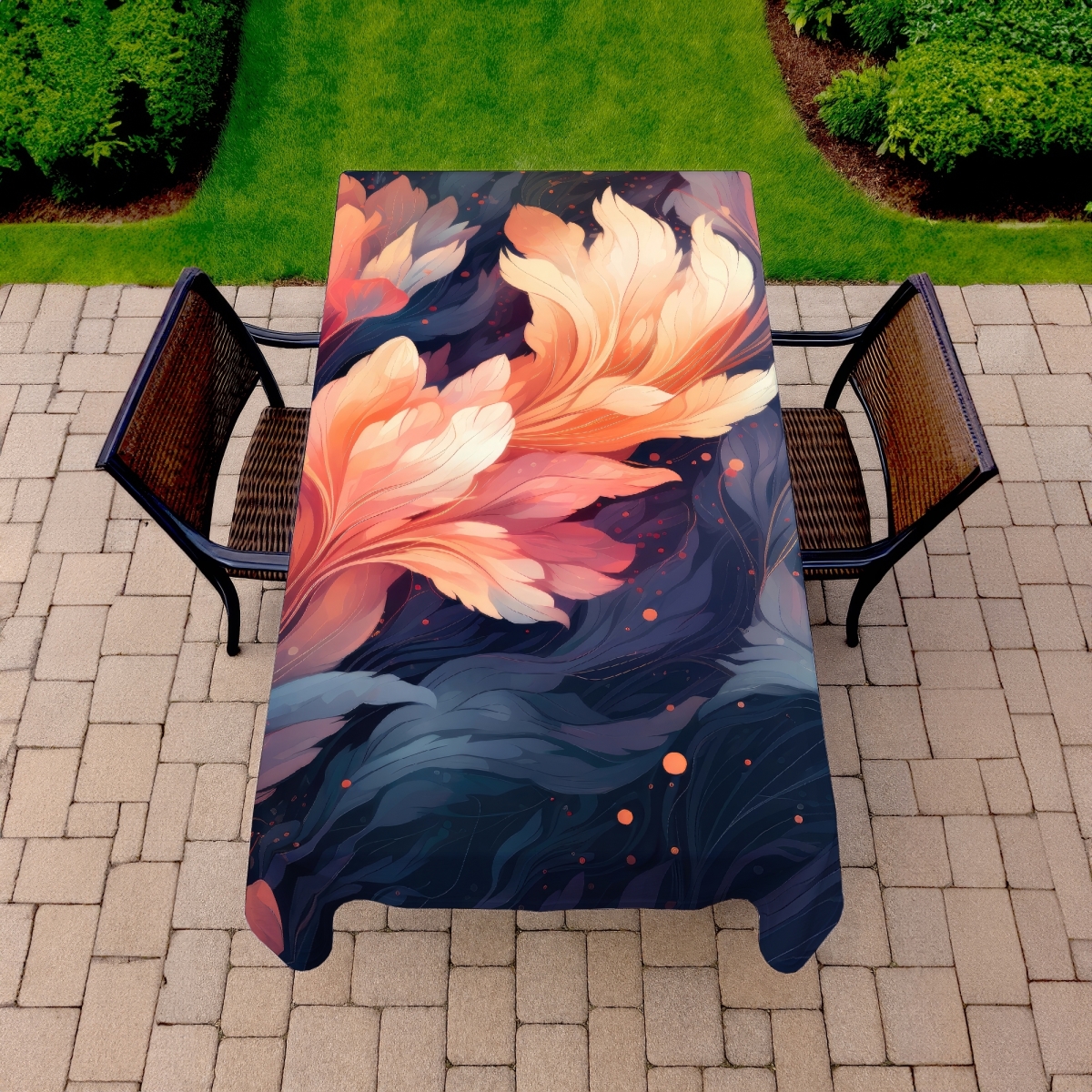 Picture of MWW C1TCLRGEHQR4VM 58 x 102 in. Ethereal Orange Indoor & Outdoor Tablecloth for Home Decor