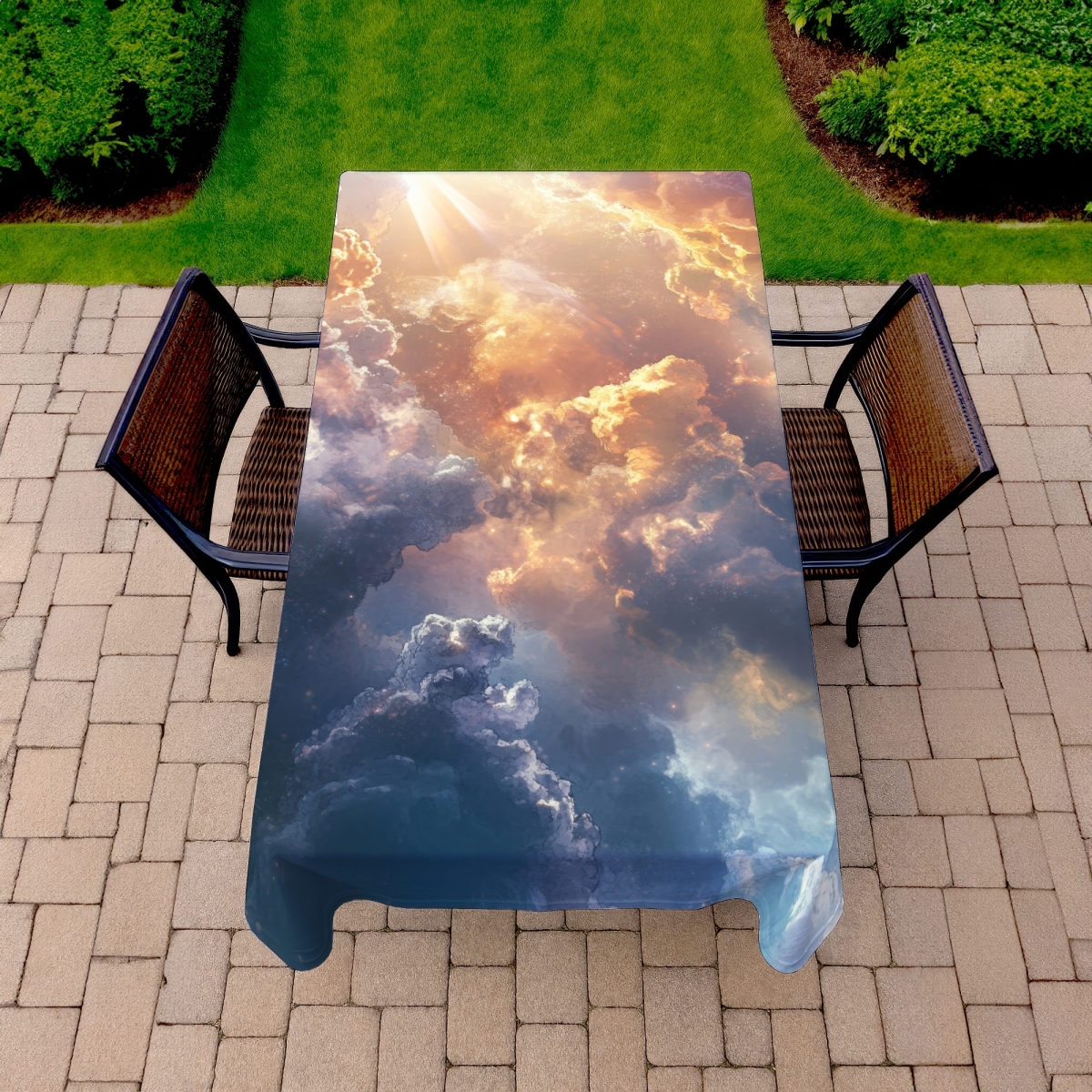 Picture of MWW C1TCLRGELC183X 58 x 102 in. Piercing Light White Indoor & Outdoor Tablecloth - Home Decor