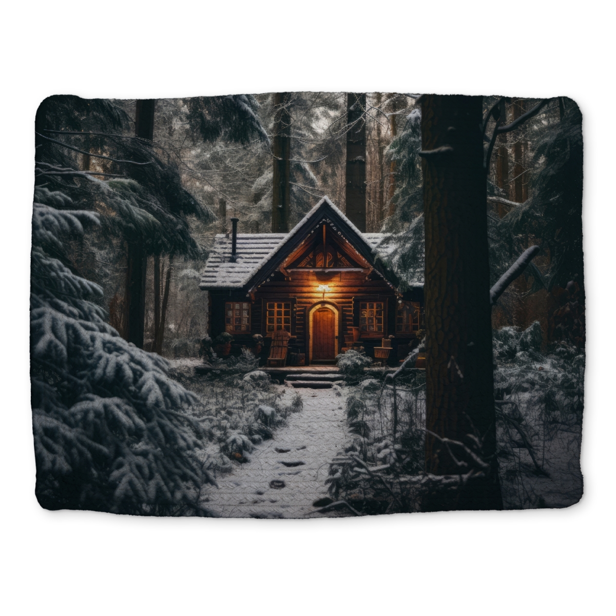 Picture of MWW CBPM1418I4XEHF 14 x 18 in. The Lone Cabin - Orange Braided Polyester Placemat for Decor