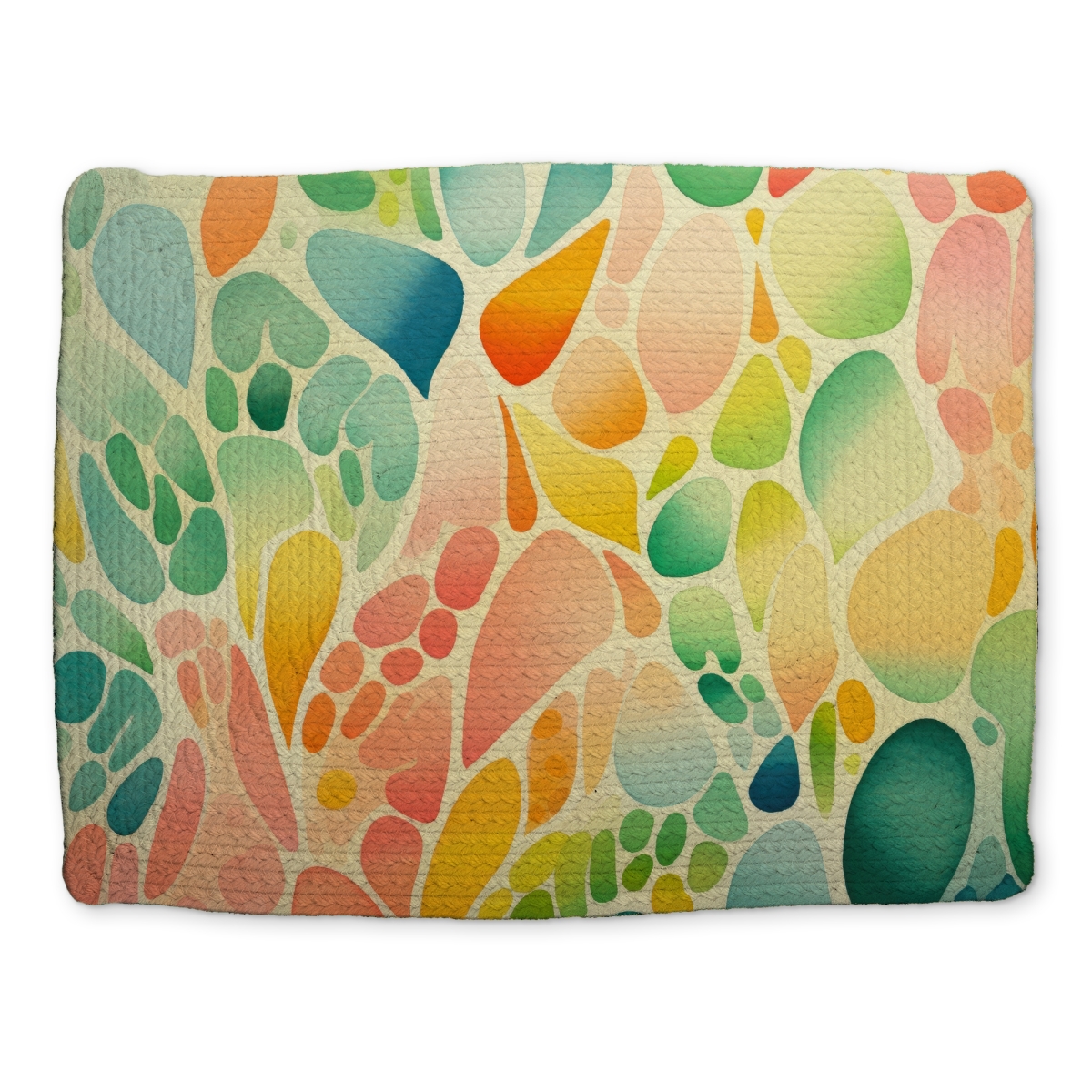 Picture of MWW CBPM1418ISMFPF 14 x 18 in. Organic Fruits Turquoise Braided Polyester Placemat - Home Decor