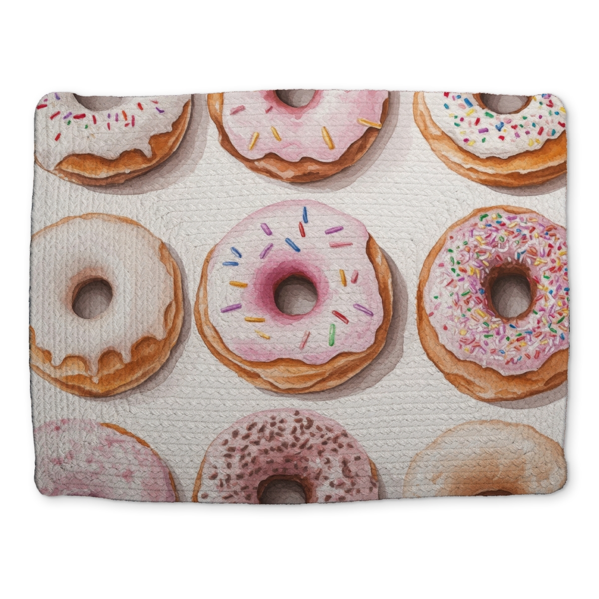 Picture of MWW CBPM1418L46DNT 14 x 18 in. Donuts Pink Braided Polyester Placemat for Home Decor
