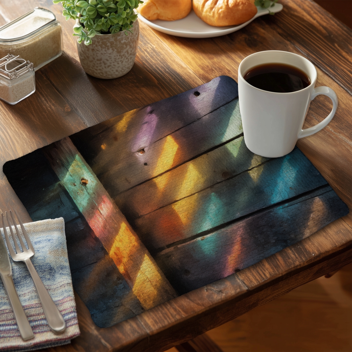 Picture of MWW CBPM1418LLK0OA 14 x 18 in. Rainbow Glint Red Braided Polyester Placemat - Home Decor