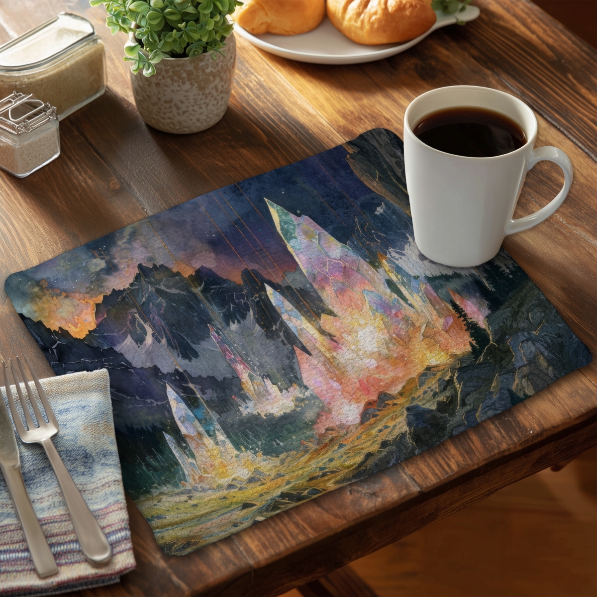 Picture of MWW CBPM1418RPVSOB 14 x 18 in. Growing Strong Gray Braided Polyester Placemat for Home Decor