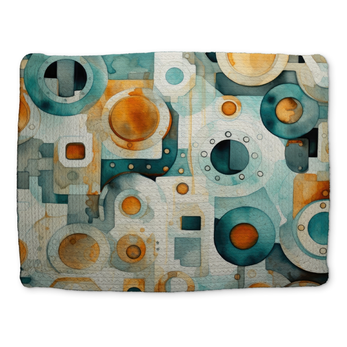 Picture of MWW CBPM1418VKLDVI 14 x 18 in. Decomposed Porthole - Turquoise Braided Polyester Placemat