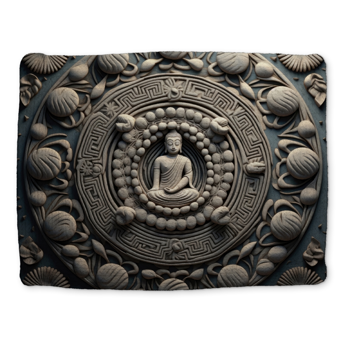 Picture of MWW CBPM1418P3FQWL 14 x 18 in. Spiritual Peace White Braided Polyester Placemat for Home Decor
