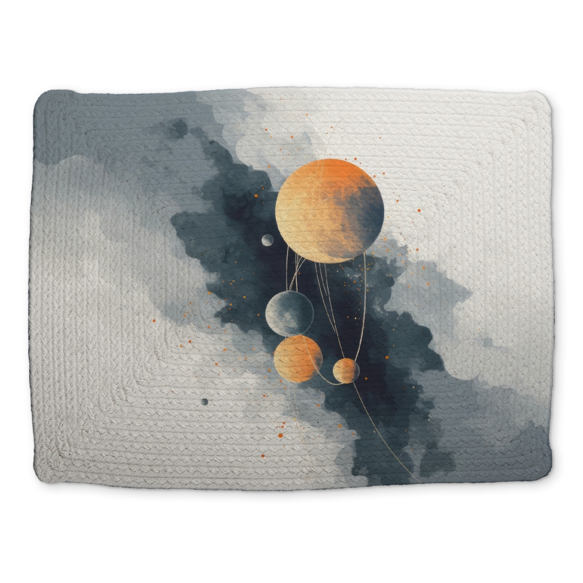 Picture of MWW CBPM1418P9GZMX 14 x 18 in. Circle of Planets - White Braided Polyester Placemat - Home Decor
