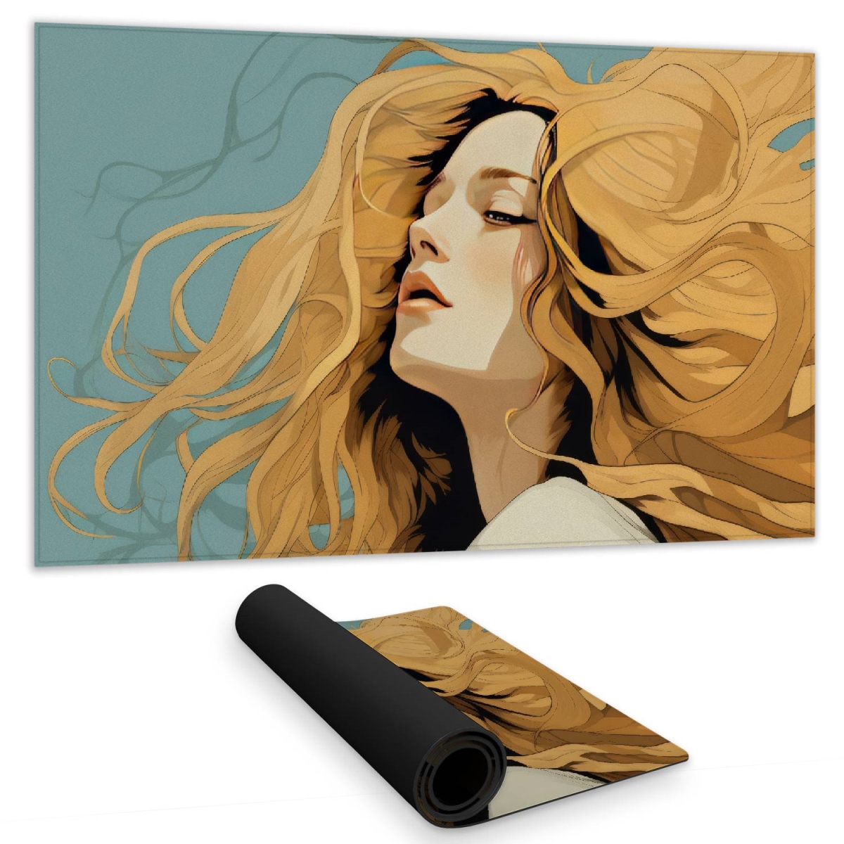 Concius Sales C1DM1424WURG87 14 x 24 in. Flowing Hair Gaming Mat - Stylish Home Decor Play Surface