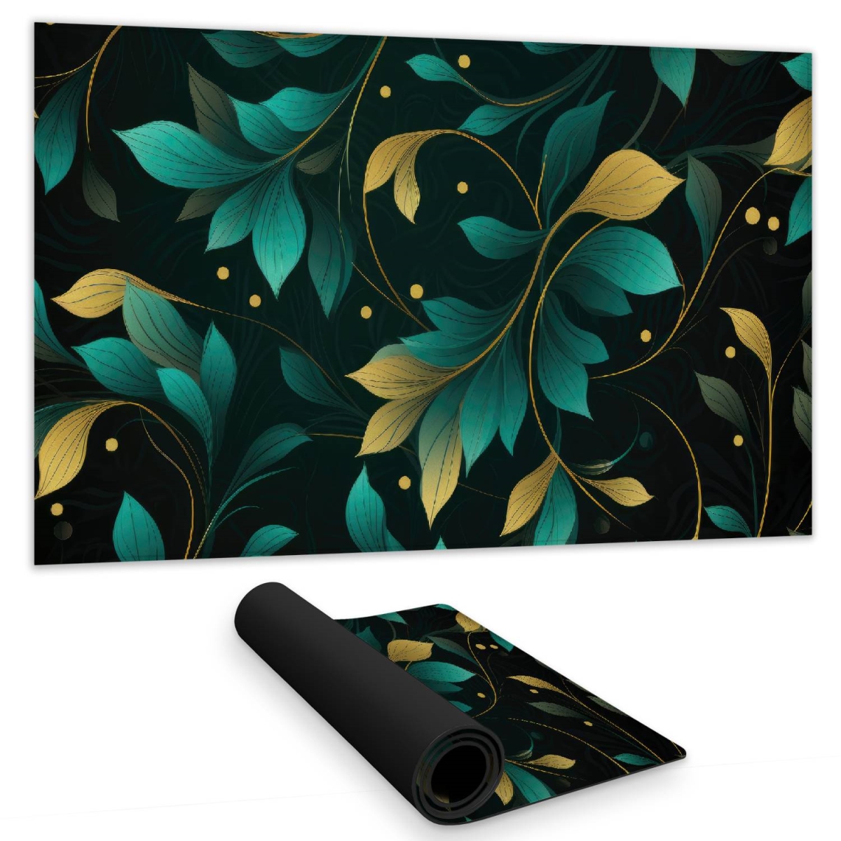 C1DM1424YJEI8N 14 x 24 in. Twirling Twigs - Turquoise Gaming Mat for Home Decor