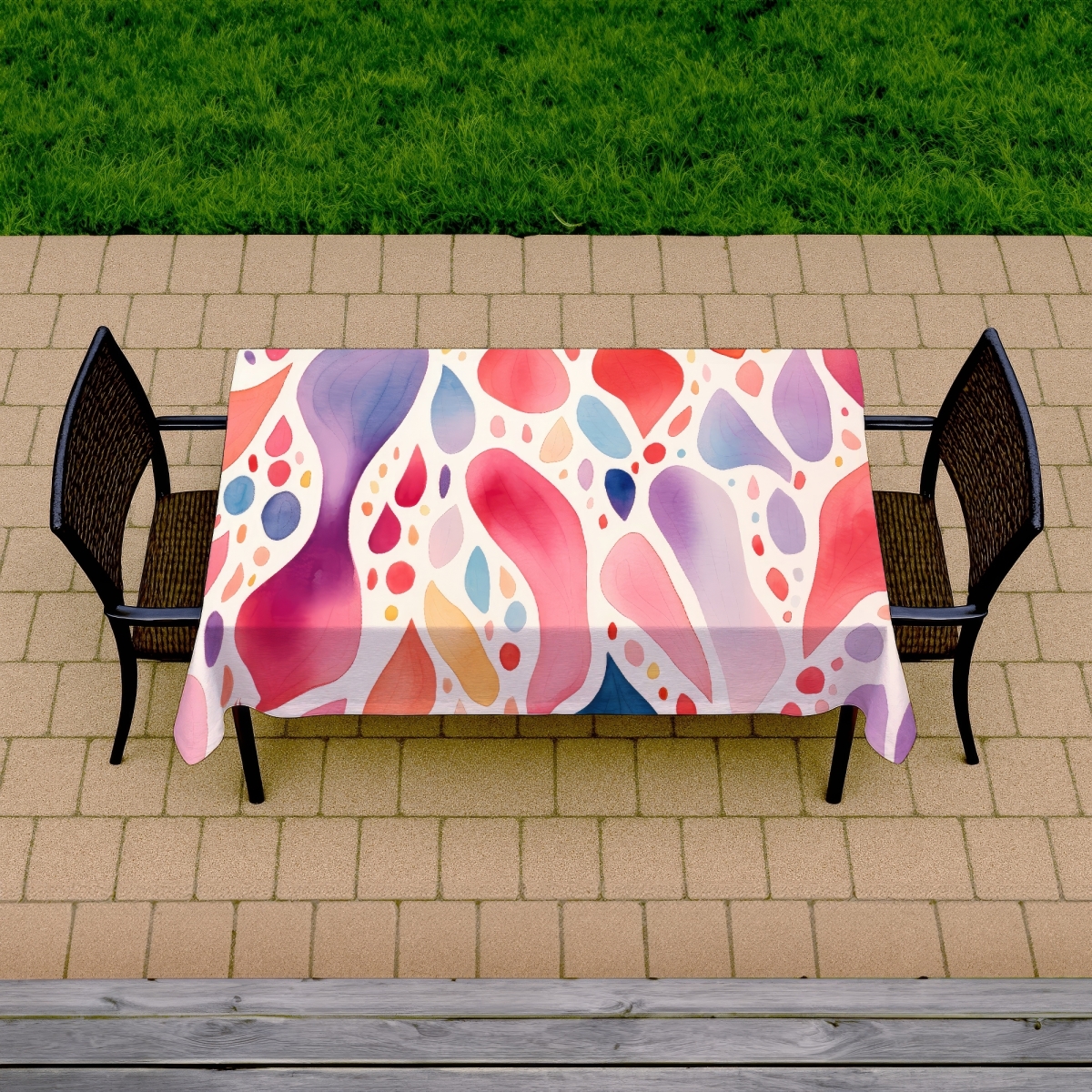Picture of MWW C1TCLRGECHUN6B 58 x 102 in. Splotches Pink Indoor & Outdoor Tablecloth for Home Decor