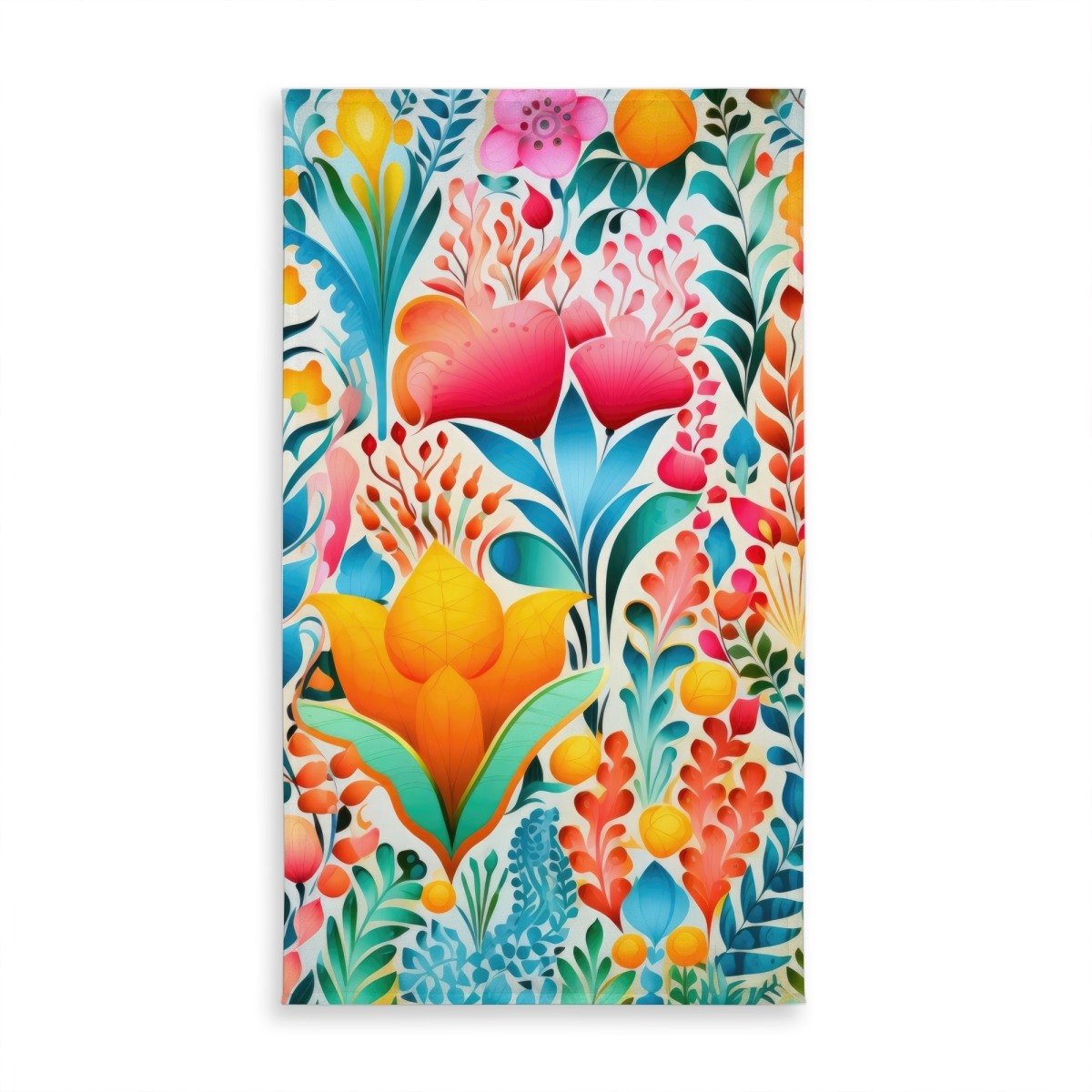 Picture of MWW C1TCLRGED9VJDM 58 x 102 in. Flowing Flowers Orange Tablecloth - Indoor & Outdoor Decor