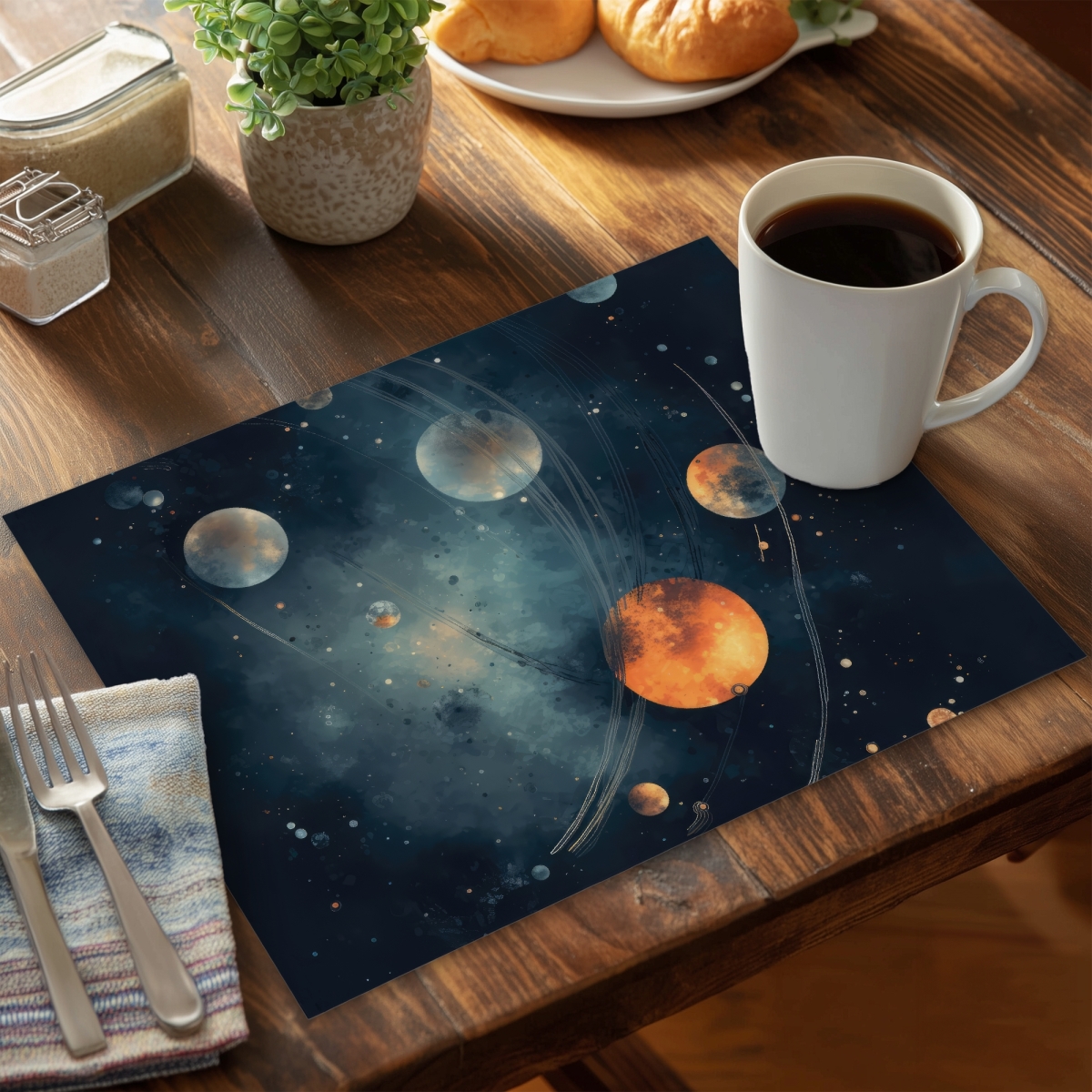 Picture of MWW CPPM1418DA5UTH 14 x 18 in. Deep Exploration Orange Polyester Placemat - Home Decor Accent