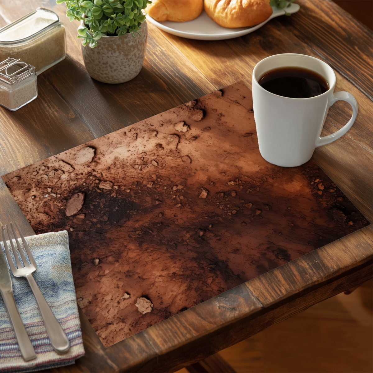 Picture of MWW CPPM1418EC4J45 14 x 18 in. Digging Brown Polyester Placemat - Stylish