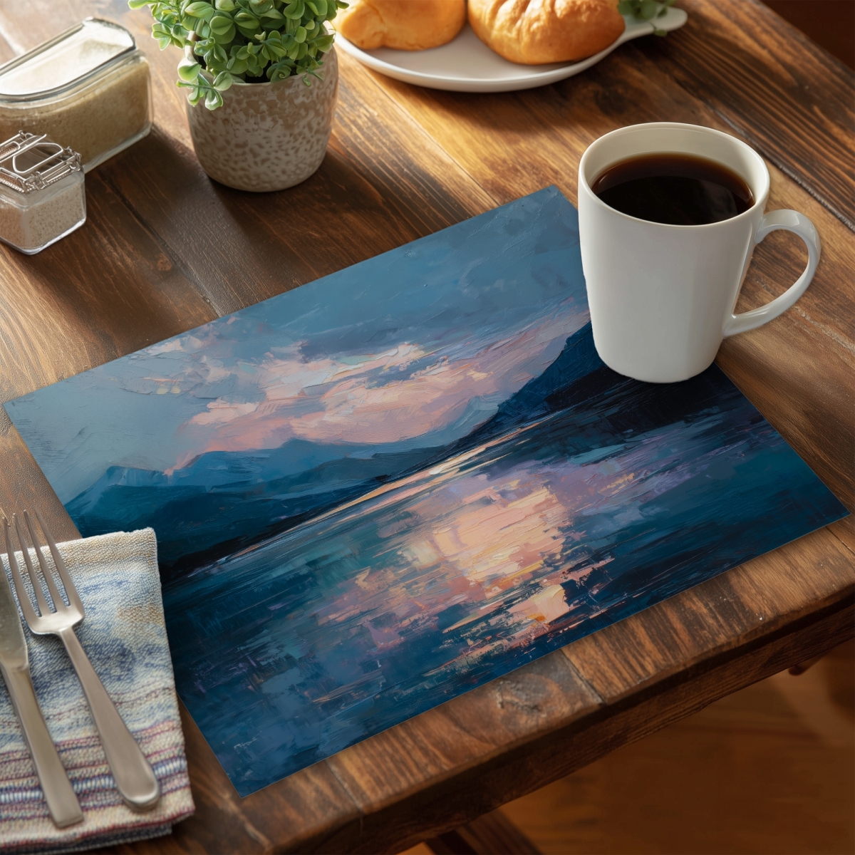 Picture of MWW CPPM1418GLJ4U6 14 x 18 in. Reflect Beige Polyester Placemat for Elegant Home Decor