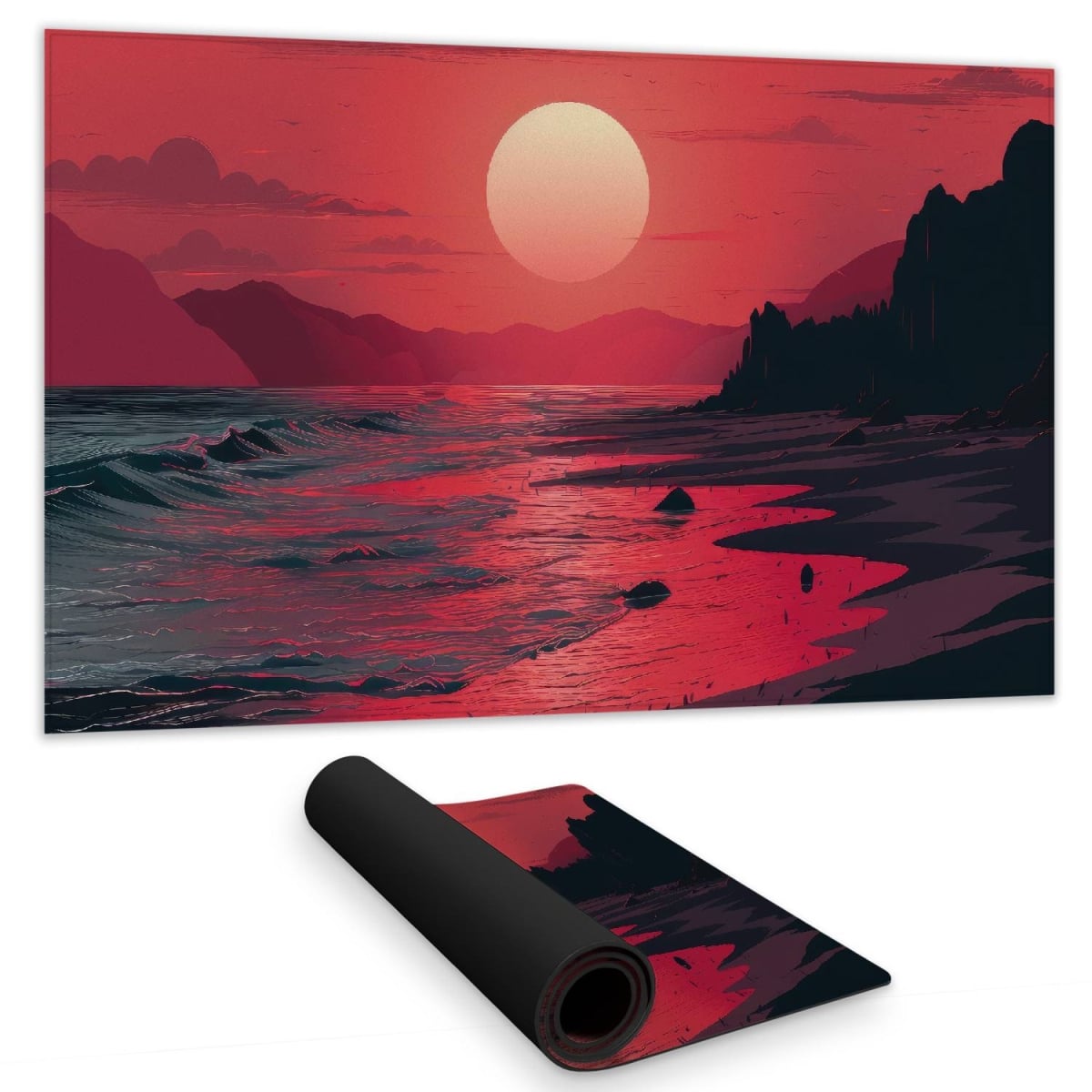 Concius Sales C1DM1424HCE96G 14 x 24 in. Red Sky Gaming Mat - Stylish Home Decor for Gamers