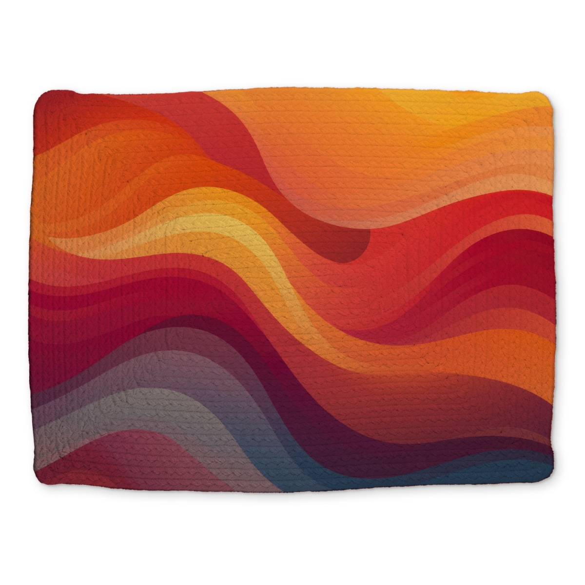 Picture of MWW CBPM1418PWFR54 14 x 18 in. Sunlit Fog - Red Braided Polyester Placemat for Home Decor
