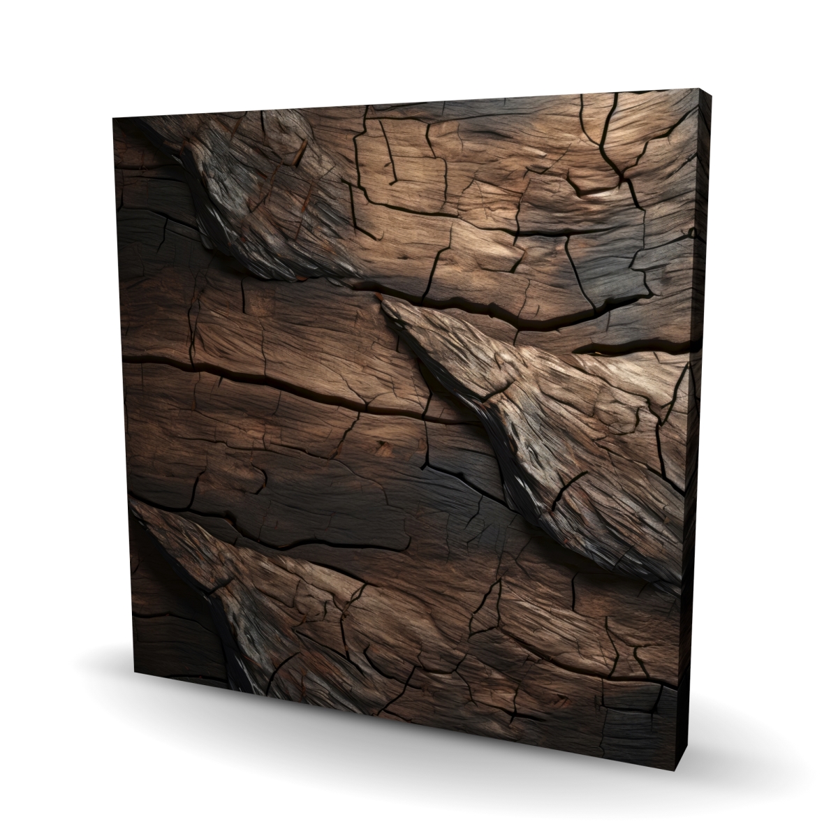 C1RC24245CG63I 24 x 24 in. Brown Wood - Black & White Canvas Wall Art for Stylish Home Decor