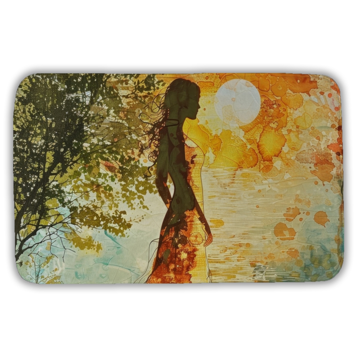 C1BM21345FDKV6 21 x 34 in. Peaceful Sun Turquoise Bath Mat - Home Decor Essential