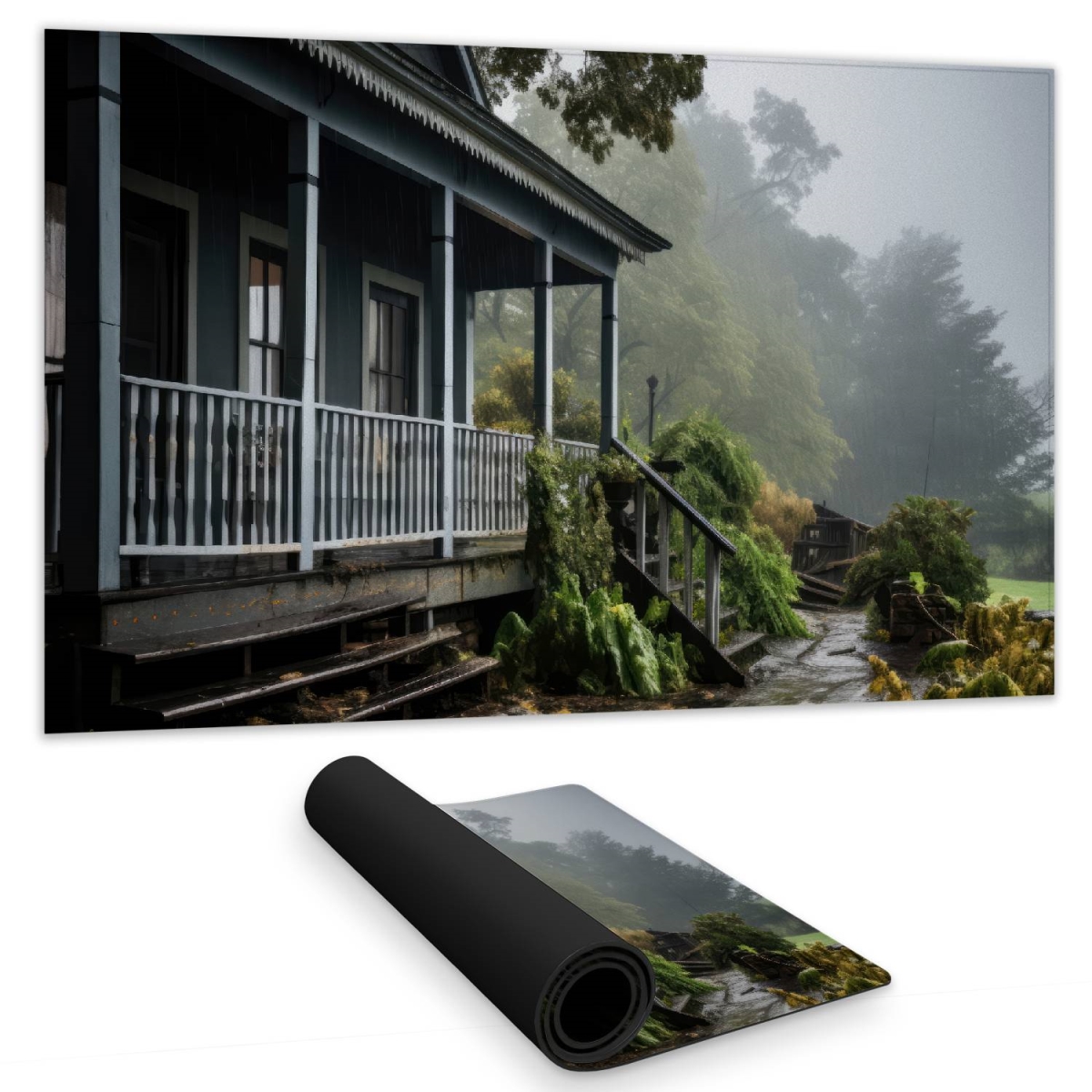 Concius Sales C1DM14243JLJRB 14 x 24 in. Rainy Porch Gaming Mat - Stylish Home Decor Play Surface