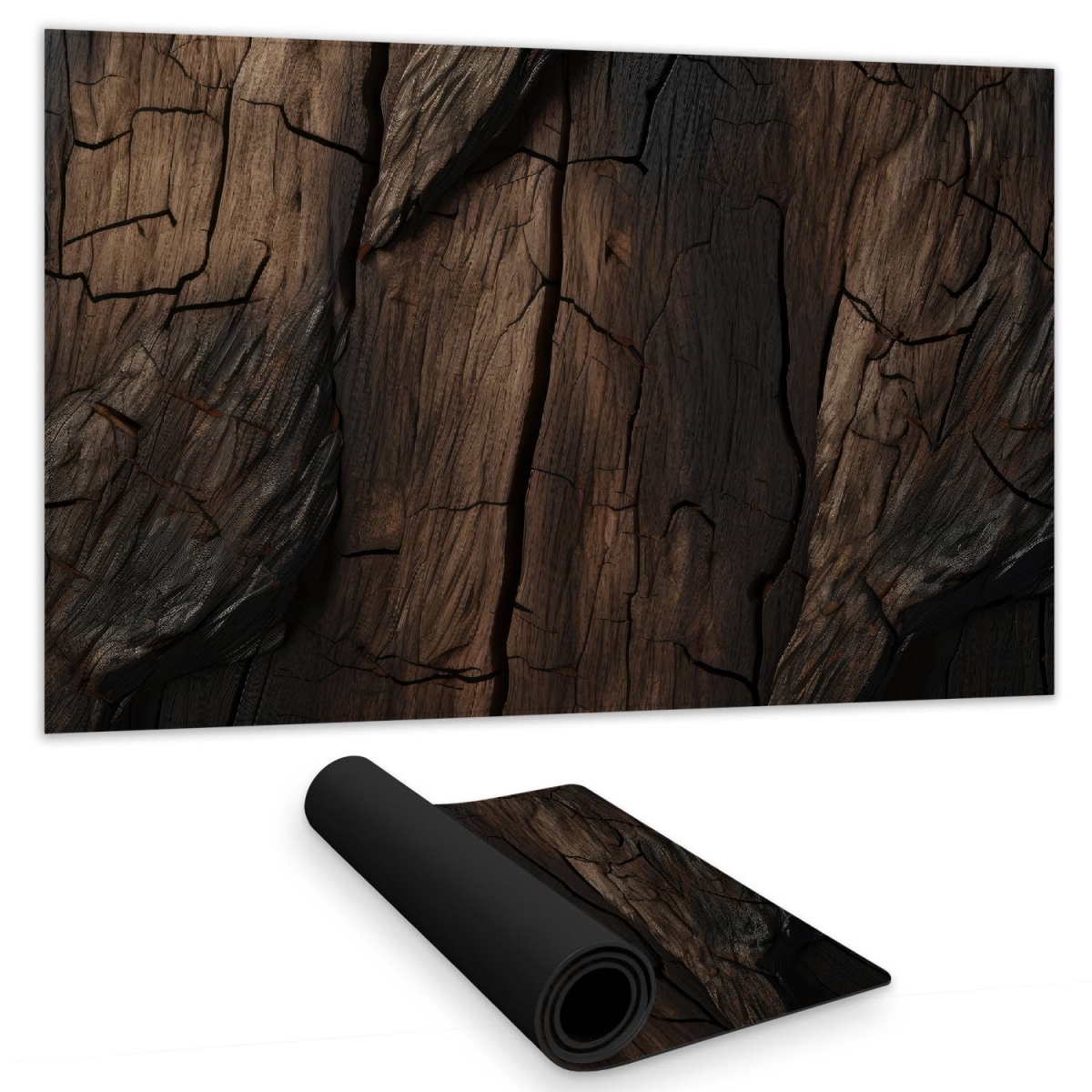 C1DM14243N1NHZ 14 x 24 in. Brown Wood Gaming Mat - Black & White Home Decor Accent