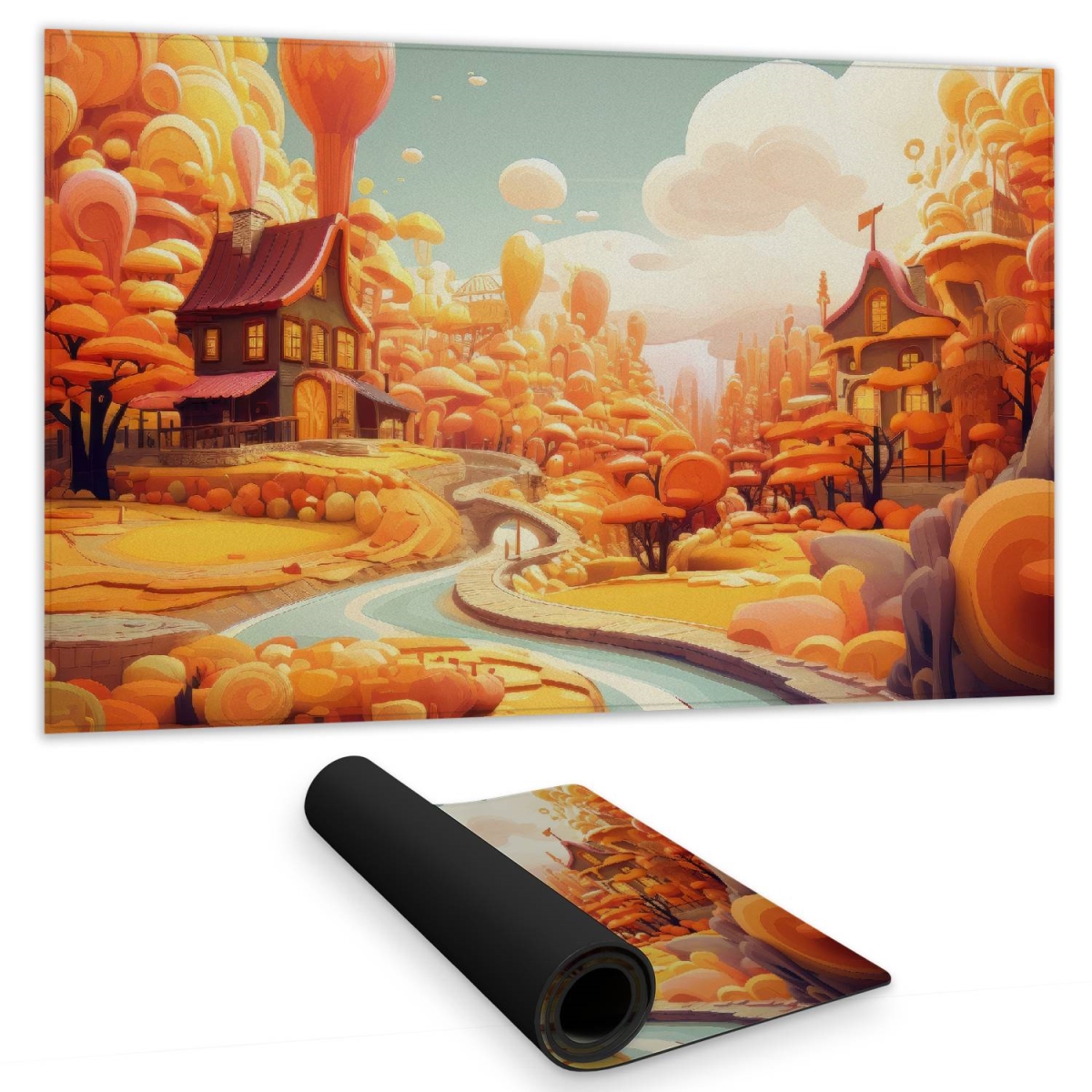 C1DM14248LYGDI 14 x 24 in. Honey Land - White Gaming Mat for Stylish Home Decor