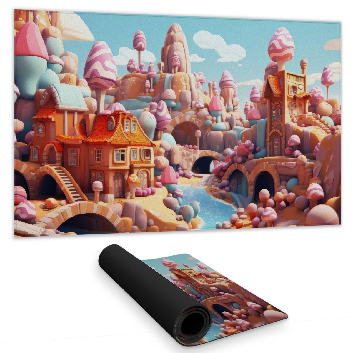 C1DM1424BYASLH 14 x 24 in. Sweet Kingdom Orange Gaming Mat for Home Decor - Stylish Design