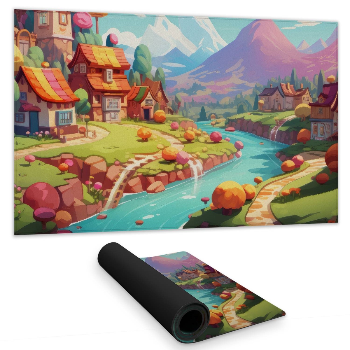 C1DM1424J4K0JX 14 x 24 in. Sweet Town Blue Gaming Mat - Stylish