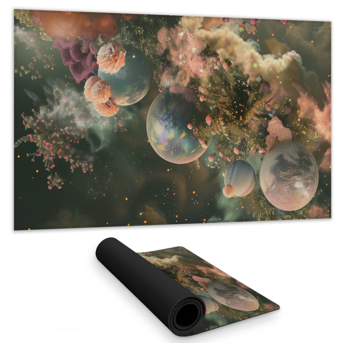 C1DM1424QTJ0M6 14 x 24 in. Bloom Space Gray Gaming Mat - Stylish