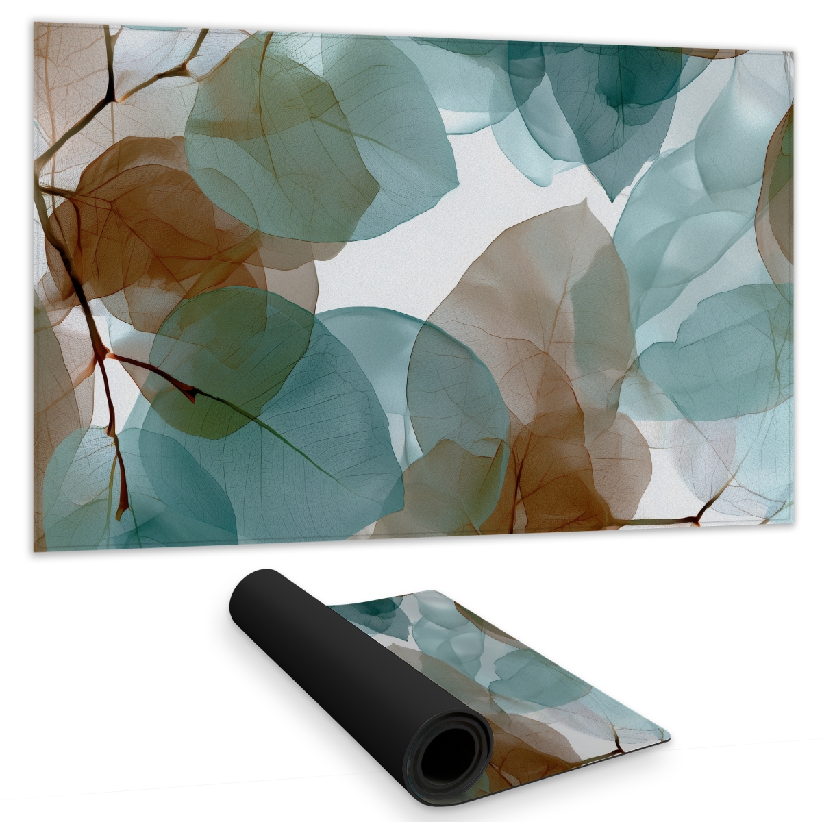 Concius Sales C1DM14240E6Y8Q 14 x 24 in. Translucent Leaves - White Gaming Mat for Home Decor