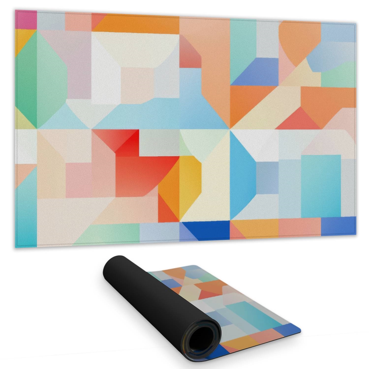 C1DM14243RACNN 14 x 24 in. Geometric Cadence Red Gaming Mat - Stylish Home Decor