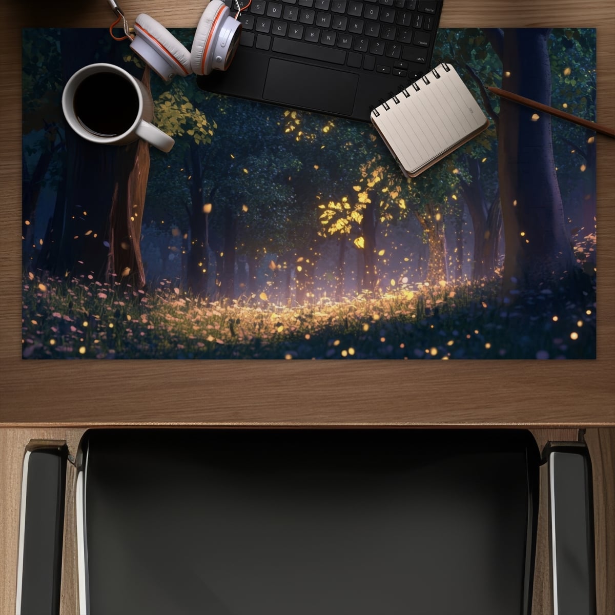 Concius Sales C1DM14247EMJAU 14 x 24 in. Glowing Leaves Gaming Mat - Stylish Home Decor for Gamers