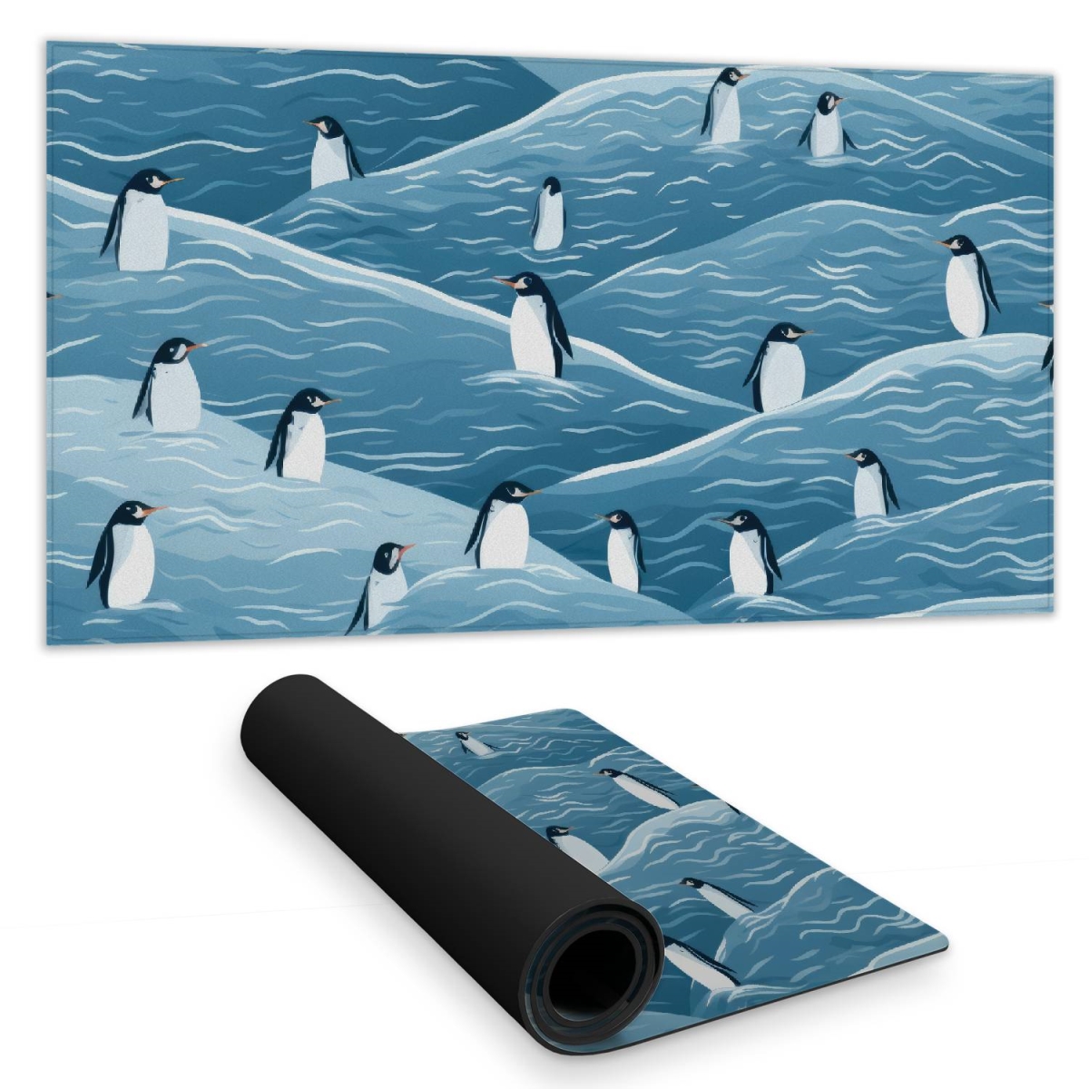 Concius Sales C1DM1531OKUBQE 16 x 32 in. Penguins Wandering Desk Mat - Home Decor Mouse Pad
